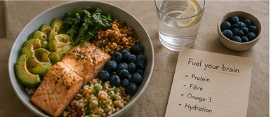 Balanced meal with varied whole foods
